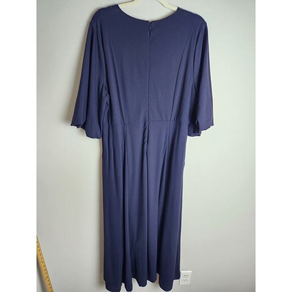 Boden Jersey Knit Fit and Flare Navy Dress sz 16/18 puff sleeves nwt *flawed* - Picture 4 of 15